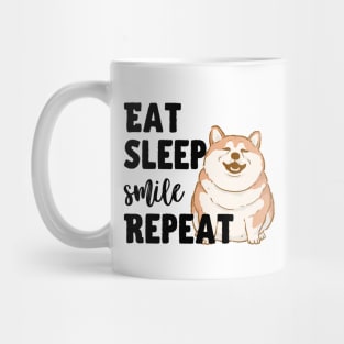 Eat Sleep Smile Repeat Fat Shiba Inu Akita Inu Mug